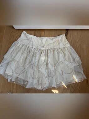 Zara Cream Lace-Trim Skirt